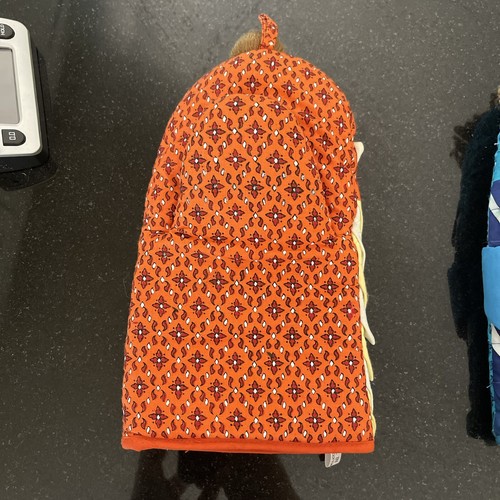 Konvolut 3 70er Vintage Oma, Papagei, Tennis Mann Ofenhandschuh Handschuh Topf Halter Küche - Bild 3 von 7