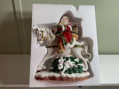 Fitz And Floyd Santa On Horse Holiday Musical 8.5  NEW