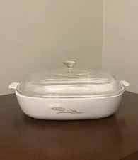 RARE Corning Ware Amber Waves Of Grain Covered Casserole Wheat W-10-B & Lid