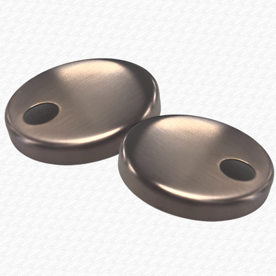 45 mm Durchmesser GEBÜRSTETE BRONZE Top Fix WC-Sitz Scharnier Befestigungen nur Abdeckungen PAAR