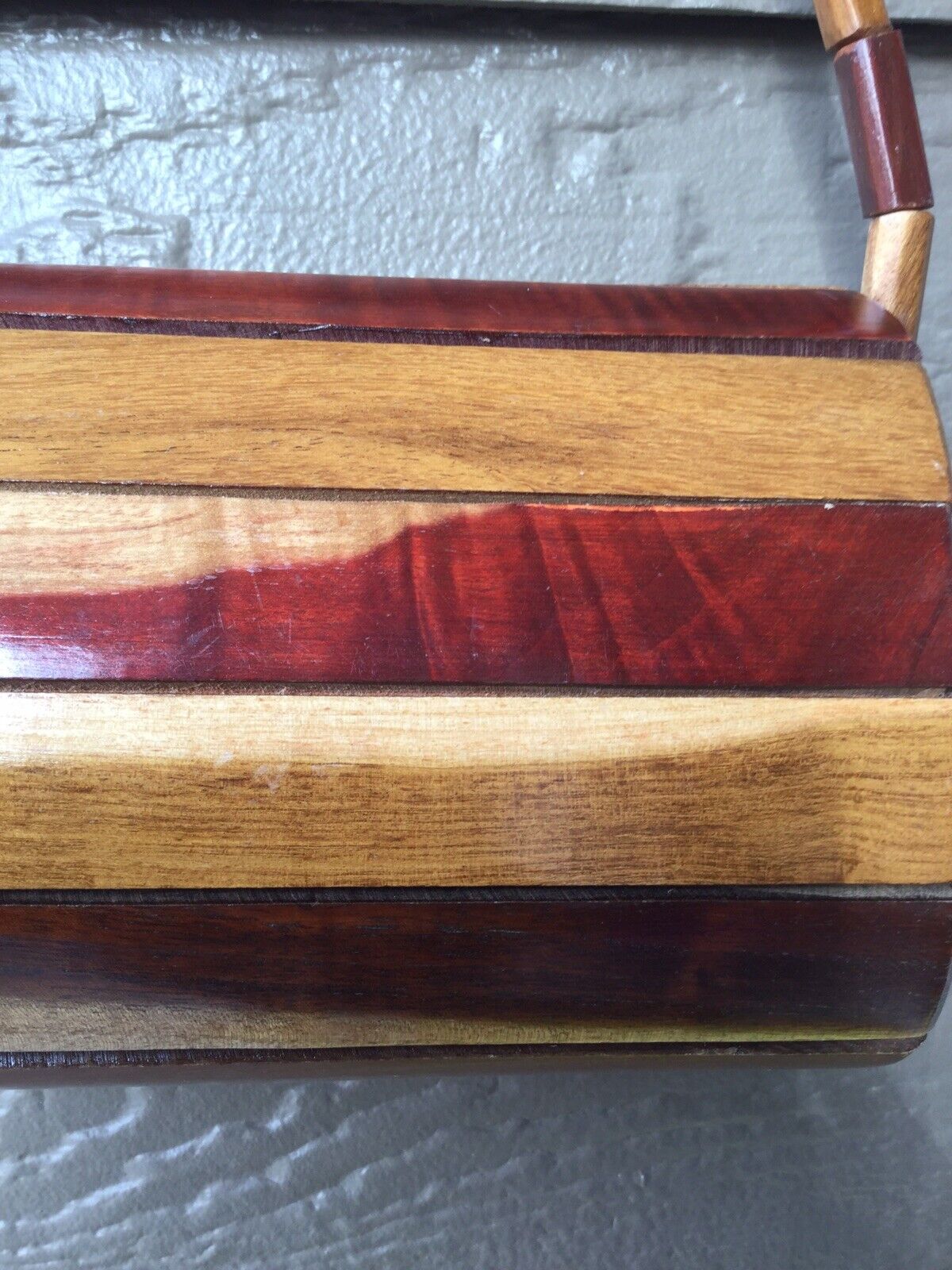 Vintage Wood Wooden Slat Handbag Purse, Metal Clo… - image 5