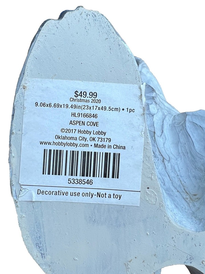 Hobby Lobby Aspen Cove Resin Polar Bear 17.5" L x 7" H x 12" T Carved