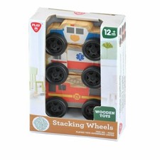 Playgo Wooden Toys Stacking Wheels - Emergency Vehicles