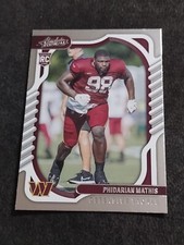 2022 Panini Absolute #189 Phidarian Mathis Commanders Rookie Football Card. rookie card picture