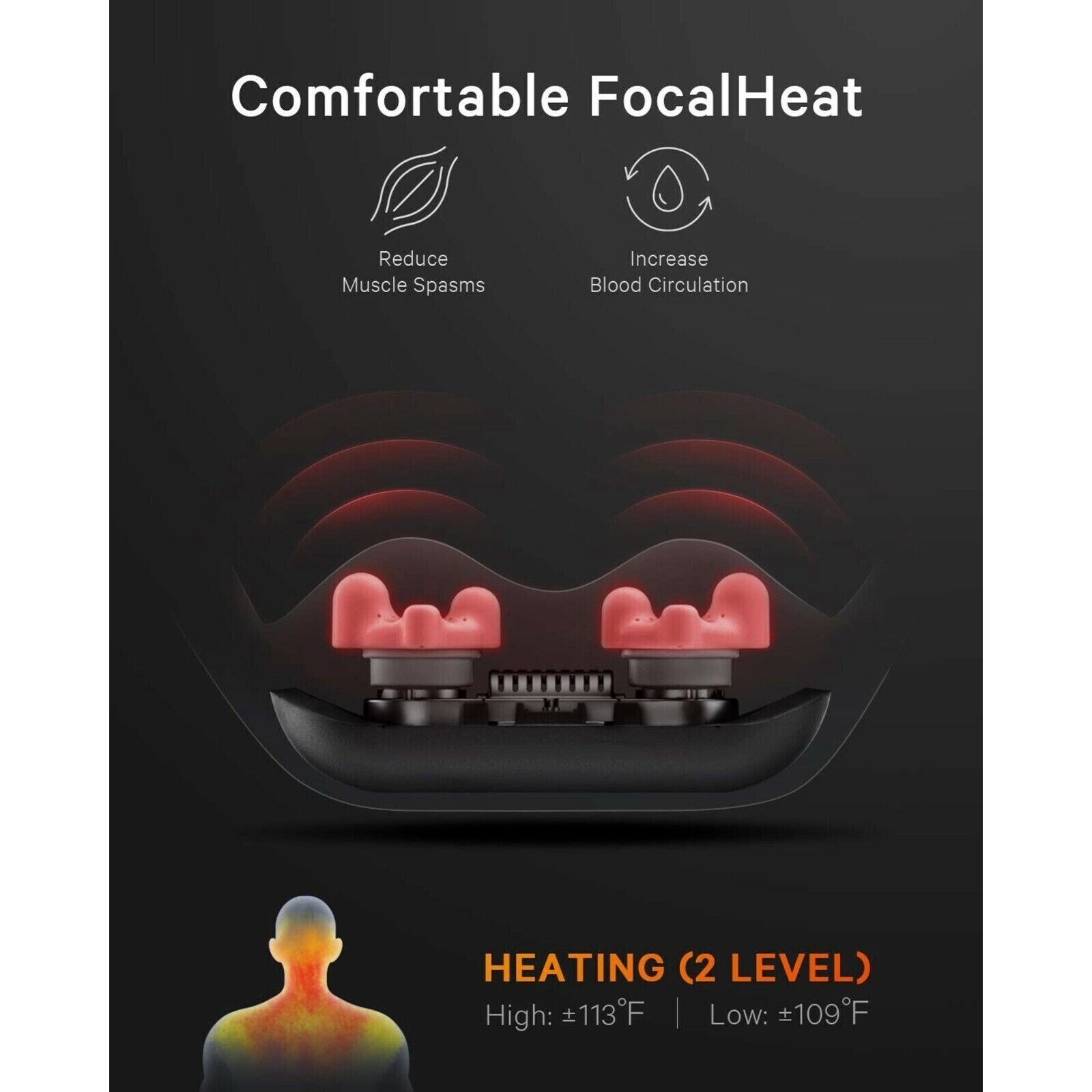 Naipo oCuddle Back Massager with Adjustable Heat and Straps, Shiatsu Massagers