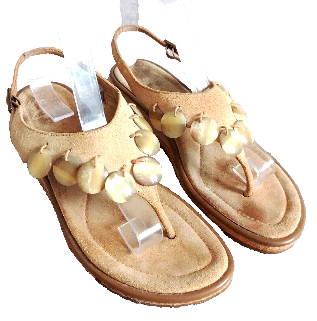 SCARPE SANDALI CLARKS SLINGBACK PUNTA POST INFRADITO CUSCINO COLOR SABBIA UK 5D E38