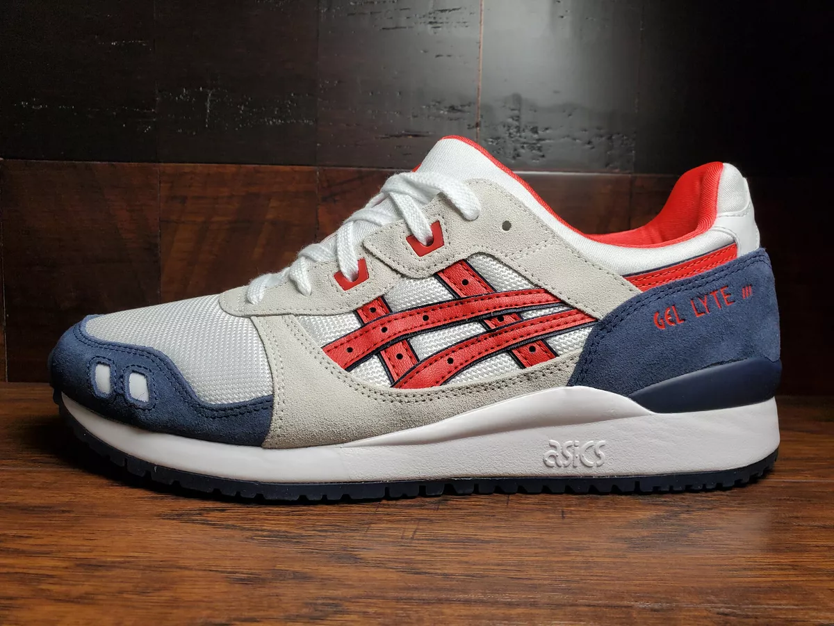 constructor aeropuerto Orden alfabetico Asics Gel Lyte 3 III OG EE. UU. (blanco/rojo/azul) 1203A114-101 para hombre  8-13 | eBay