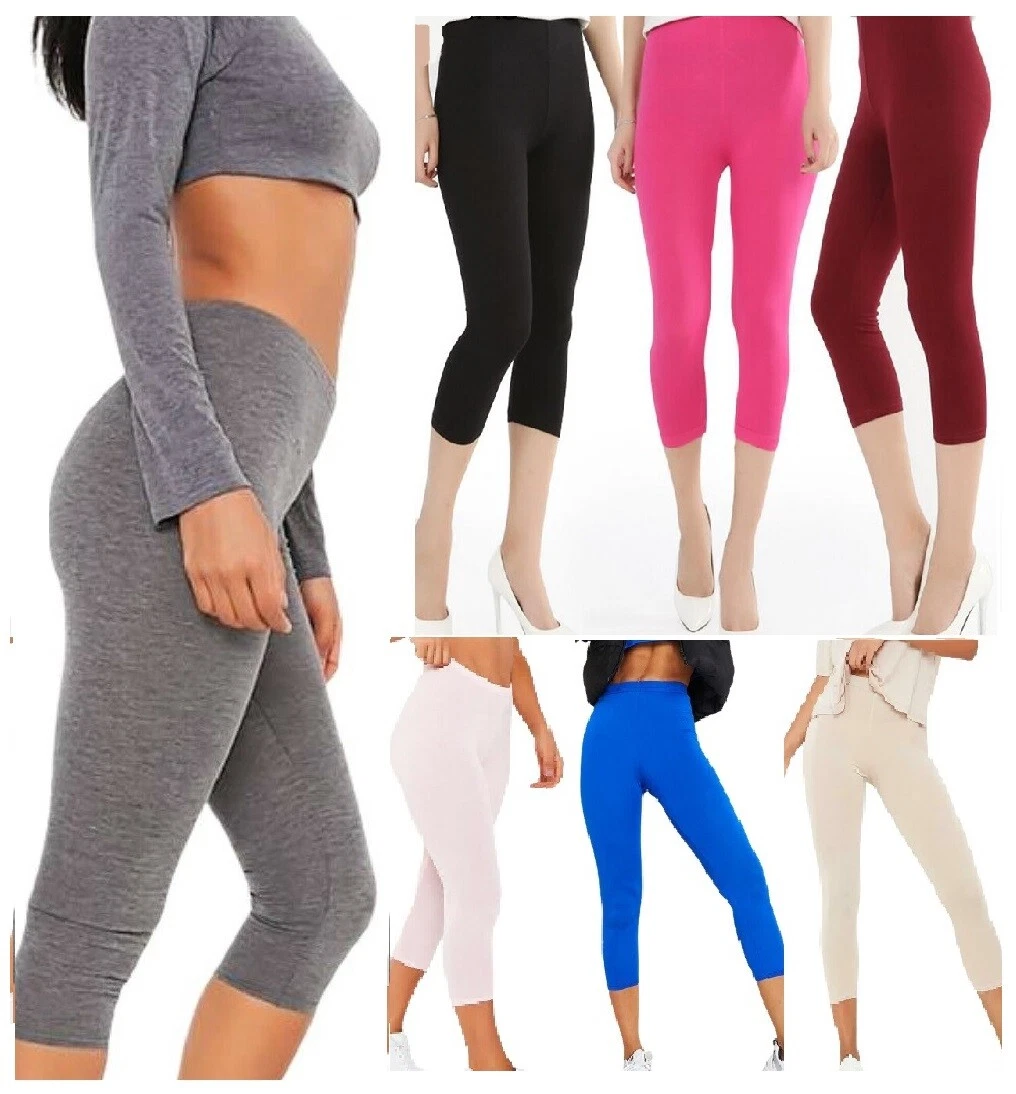 New women s ladies sexy active sport capri 3 4 cropped leggings hot yoga 8 24 UK