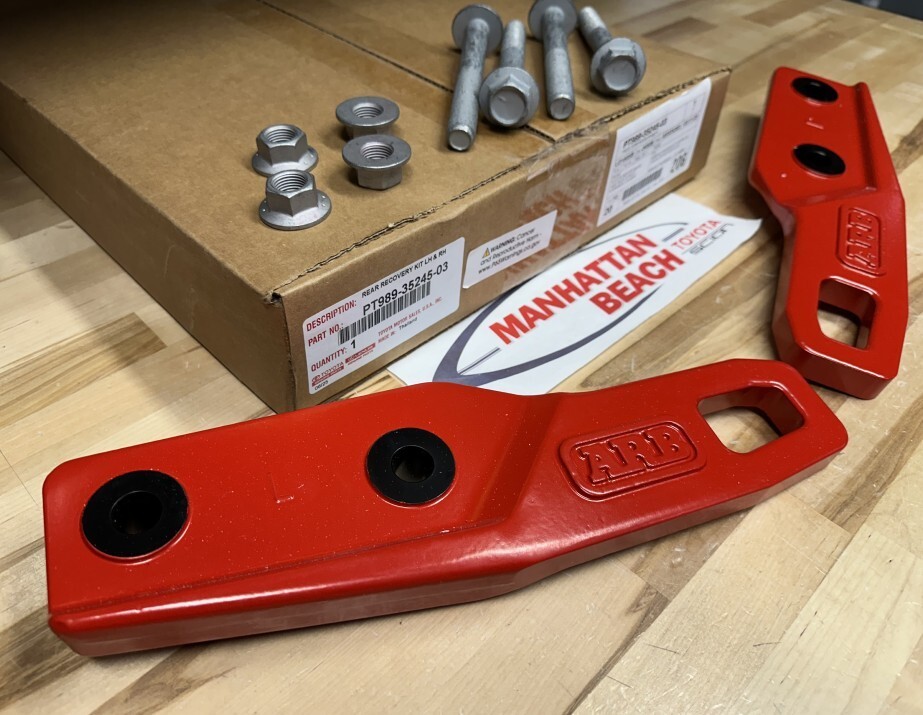 24-26 TACOMA & HYBRID ARB RED REAR TOW HOOKS TOYOTA PT989-35245-03