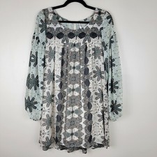 Free People XS Babydoll Style Sheer Dress With Long Sleeves