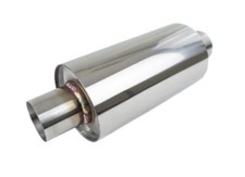 T304 Universal Round Muffler With 2.5 63mm Straight Through Perforated Chamber T304 Universal Round Muffler With 2.5 63mm Straight Through Perforated Chamber