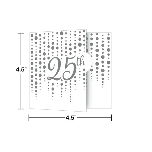 Silver 25th Anniversary Party Invitations – 8 Count - 第 2/3 張圖片