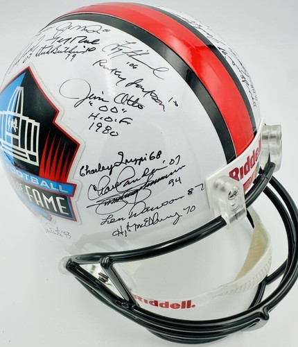 JIM BROWN DAN MARINO JOE MONTANA JERRY RICE SIGNED HALL OF FAME FULL SIZE HELMET - Picture 6 of 8