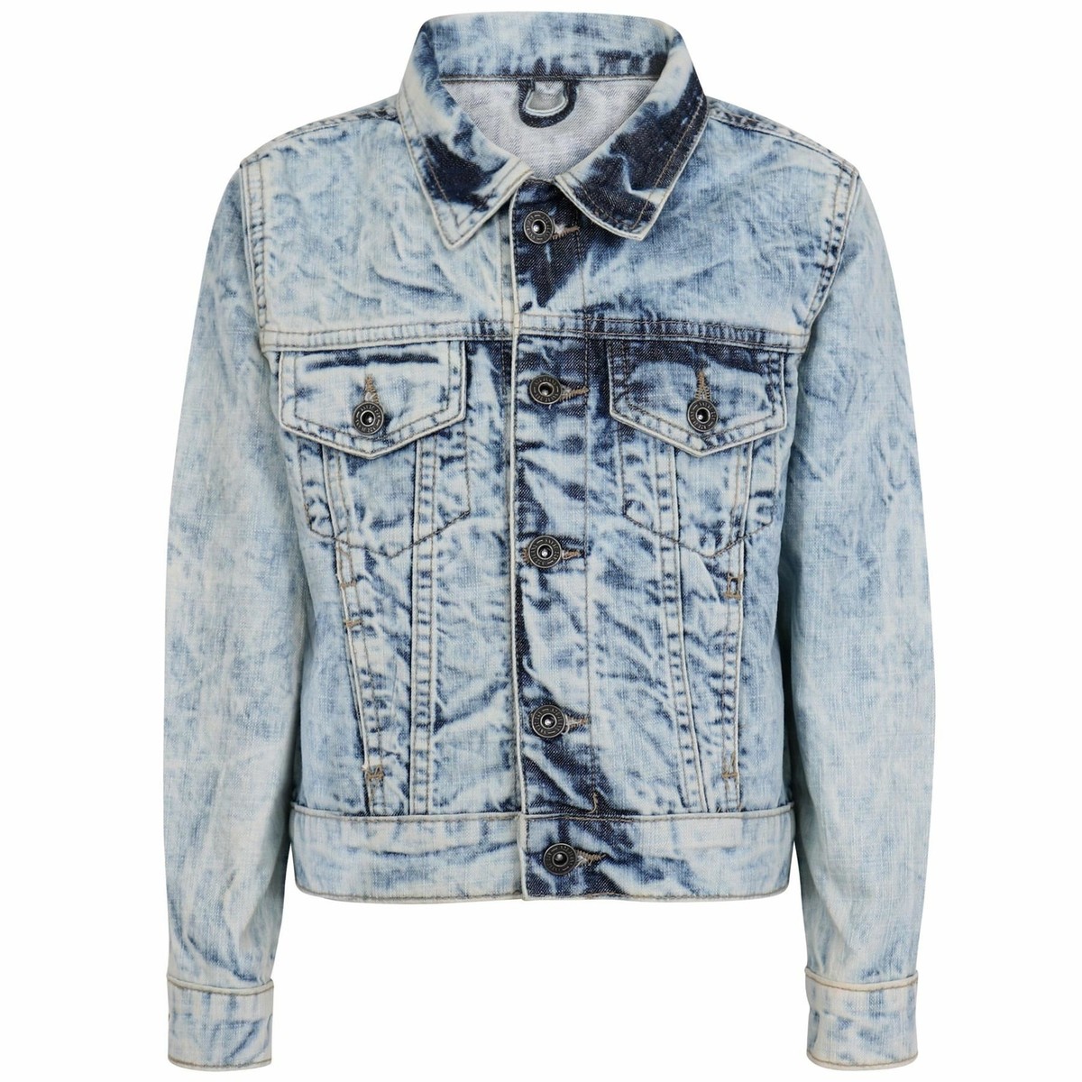 Kids New Fashion Denim Jacket Jeans Ligth Blue Tie Dye Coat for