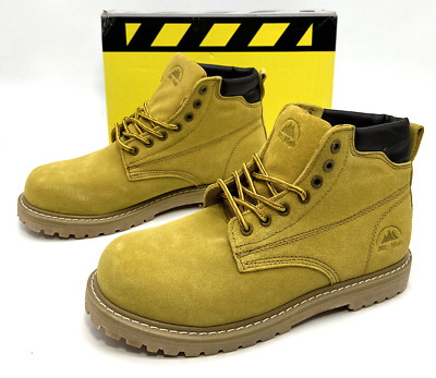 Amazone Boots MT High Mens Size 9.5 Nubuck Slip Resistant Work Leather Wheat