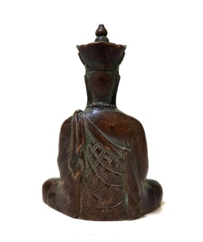 Antique Old bronze Tibetan Ksitigarbha Buddha Buddhism Bodhisattva statue 9cm - Picture 2 of 8