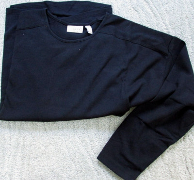 Denim & Co D&co Woman's 2X XXL Black Textured LS Shirt Top