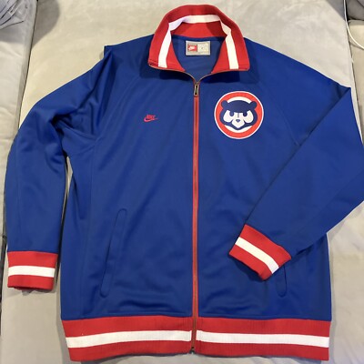 Nike Cubs ナイロンプルジャケット 青 長袖 野球チーム グッズ s