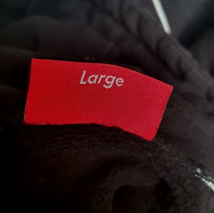 Felpa con cappuccio SS18 Supreme Piping taglia L grande nera