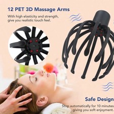 Electric Octopus Scalp Massager Rechargeable Hands Free Head Scratcher