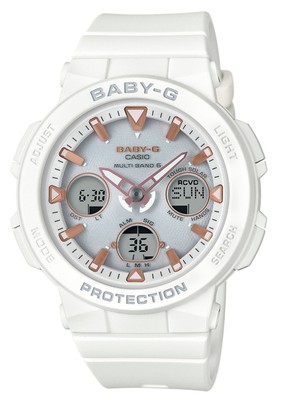 Unused CASIO BABY-G BEACH TRAVELER BGA-2500-7AJF White Solar WoMen