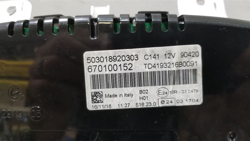 17 2017 MASERATI GHIBLI OEM SPEEDOMETER GAUGE CLUSTER 670100152