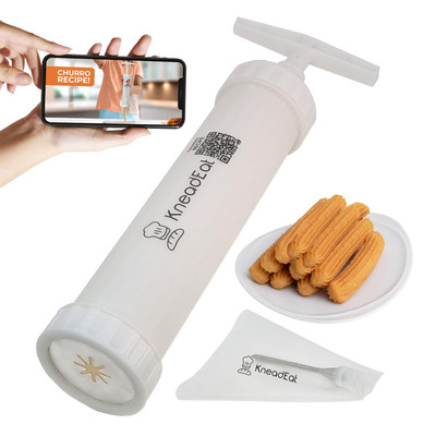 KneadEat Churro Maker Machine Churrera and Piping Bag Churros Filler. Easy QR-Re