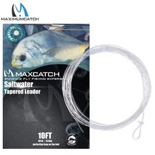 Maximumcatch 6-Piece Saltwater Tapered Leader   10FT, 10  30LB with Loops Clear 
