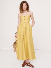 Banana Republic Small Women’s LINEN CORSET BUTTON-DOWN DRESS MSRP $198