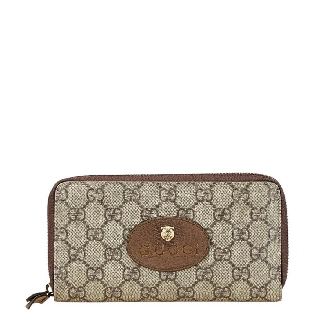 Gucci Gg Supreme Neo Vintage Portefeuille Long Fermeture Éclair Rond PVC Femme S 228 97697