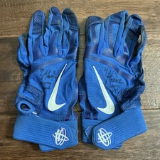Nico Hoerner GAME USED Cubs BATTING GLOVES pair autograph SIGNED