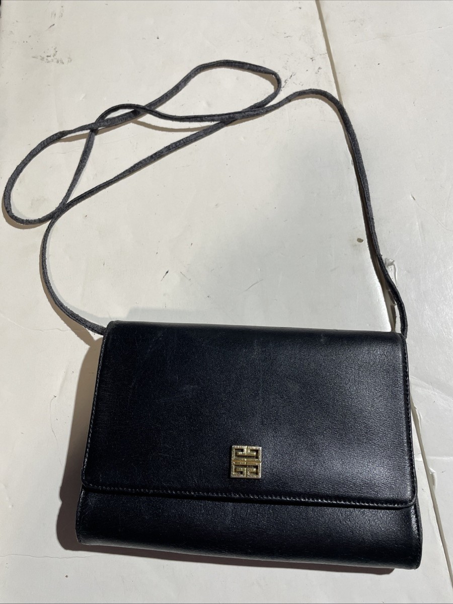 Vintage Givenchy Black Leather Shoulder Bag | eBay