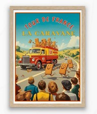 Affiches Vintage Humoristiques 🏆 Caravane Tour de France 🚴‍♂️ Marques Cultes
