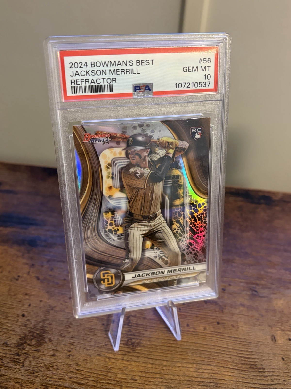 2024 Bowman's Best Jackson Merrill #56 Refractor (RC) San Diego Padres PSA 10