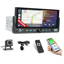 6.86" Wireless Carplay Car Stereo Single Din Touchscreen Radio Android Auto