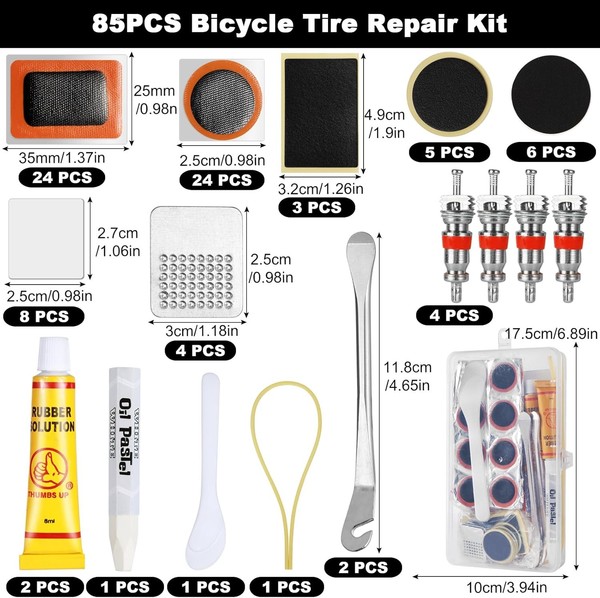 Fahrrad Reparaturset 85 StüCk Flickzeug Reifenreparaturkleber FüR Radfahrer-image