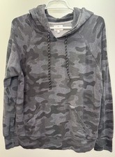 Sundry Women Gray Camo Hoodie Sweatshirt USA Casual Leisure Comfort Size 2 S