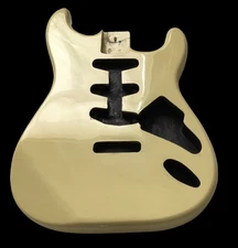 Cream White/Yellow Basswood Body Electric Guitar for ST DIY Build Part SSS Route