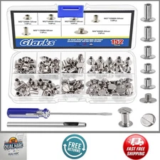 ​150 Sets Black Chicago Screws Assorted Kit M5 x 5mm-20mm for Leather