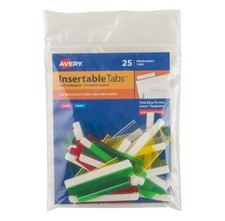 Avery Insertable Self-Adhesive Tabs with Printable Inserts, 2", Permanent Adhesi