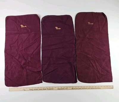 Set of 3 Allen Edmonds Burgundy Shoe Cleaning Felt Dust Polish Cloth 25x12