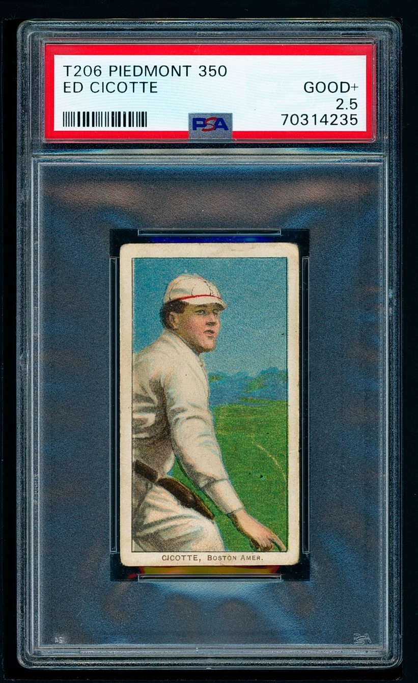 1909-11 T206 Piedmont - Ed Cicotte - Black Sox Scandal - HOF? - PSA 2.5 (PWCC-A)