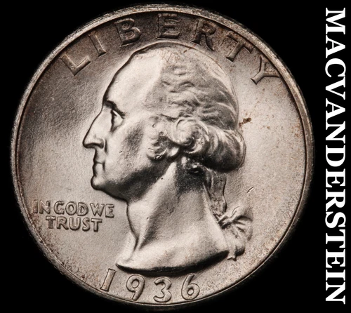 1936 Washington Quarter- Choice Gem Brilliant Uncirculated+++ Luster #G6752