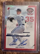 2025 Panini Prospect Edition OWEN HALL RED PRIZM AUTO /199 TIGERS STAR