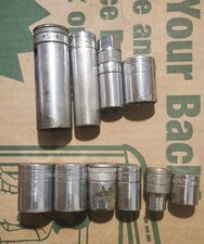 Lot Set of 10 Vintage SK S-K S&K Tools 3/8 & 1/2 Dr Sockets