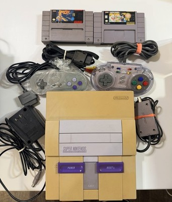 Super Nintendo SNES Console Bundle 2 Controllers Mario All-Stars Star Fox Tested