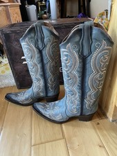 NWT Circle G Corral Boots Co Blue Jean Embroidery Boots
