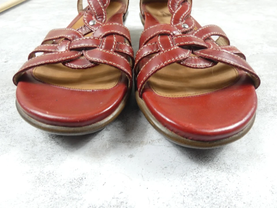 Zapato Dansko Mujer 10 Rojo Tiras Boho Confort Zapato Cuña Foto 4 de 4