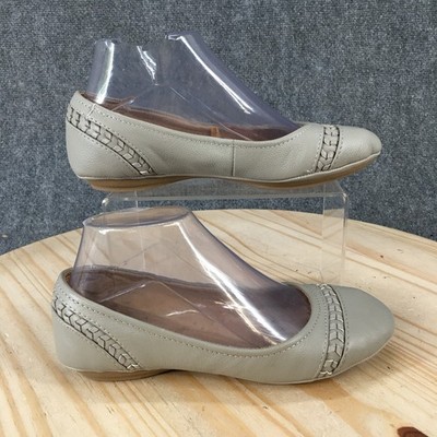 Thom McAn Shoes Womens 6 Wink Casual Slip On Comfort Ballet Flats Gray Leather