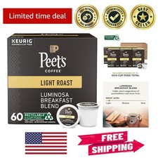 Experience Peet's Luminosa Light Roast - 6 Boxes of 10 K-Cup Pods for Keurig